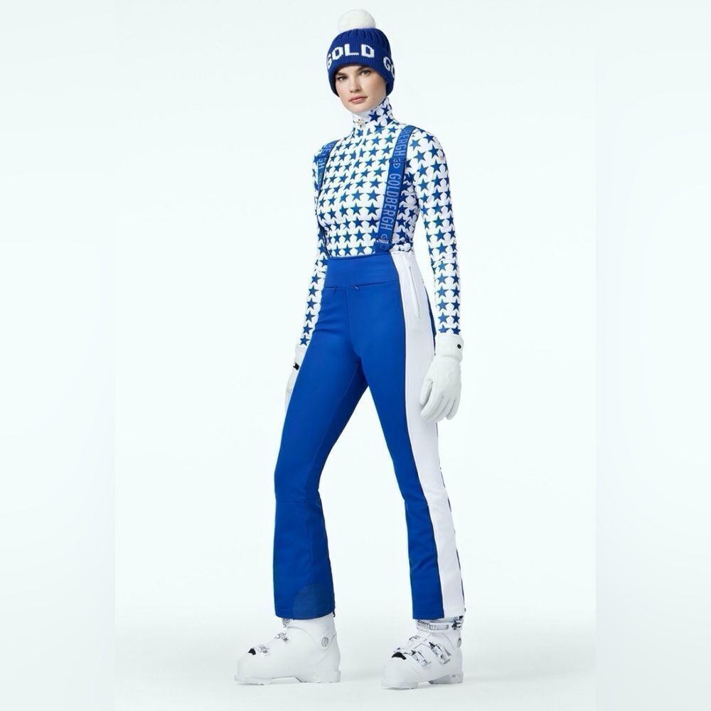 GOLDBERGH WOMEN'S HIGH END SALOPETTE SKI PANTS BIB DAZZLING BLUE NWT US 4
